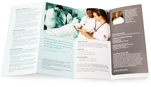 SFASU Nursing brochure interior